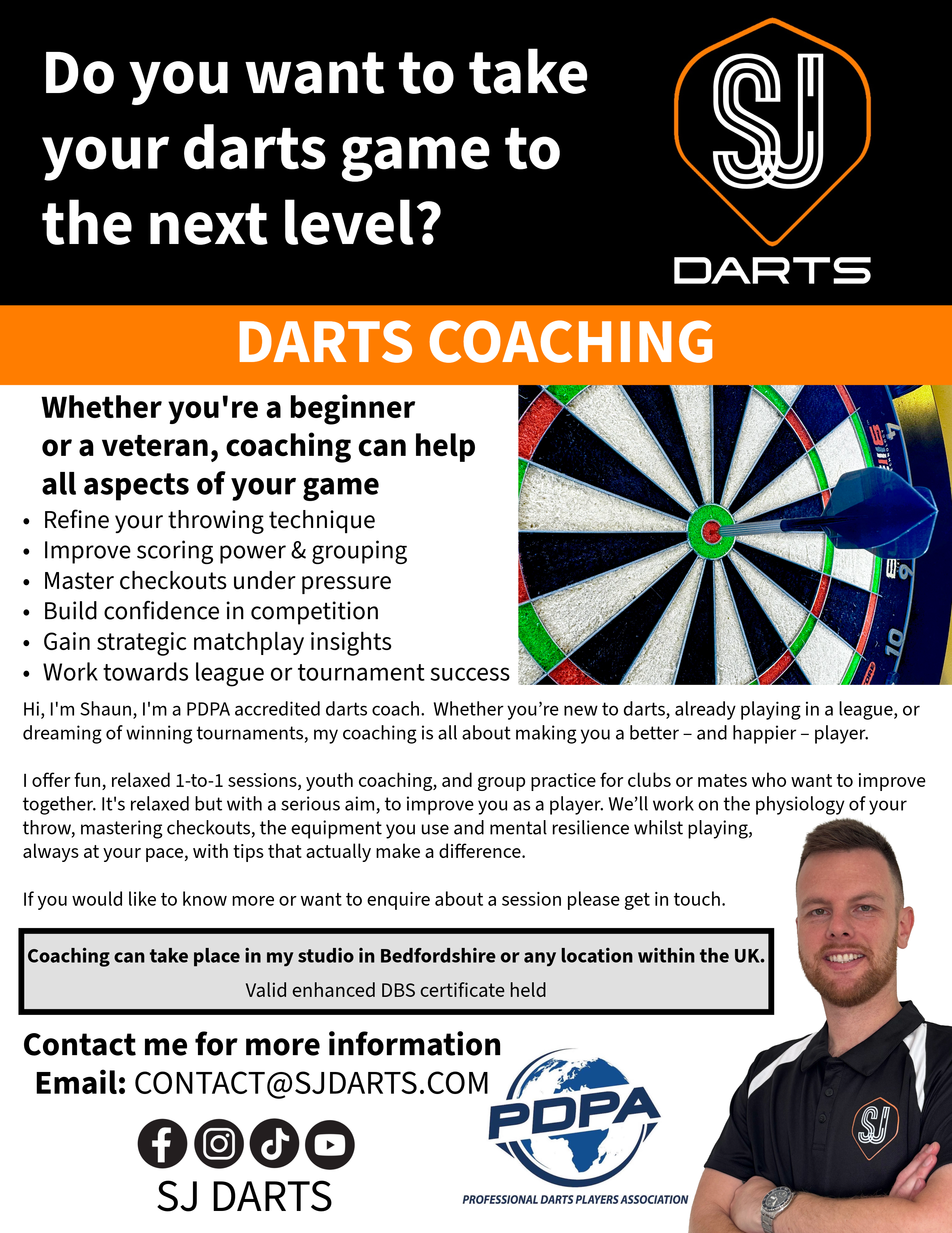 SJ DARTS coaching Flyer